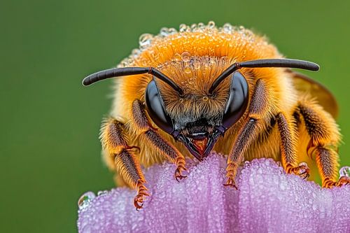 Bij op bloem
