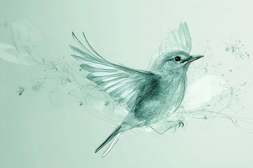 Wings of Light: Dynamic Bird Sketch
