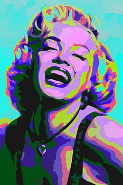 Marilyn Monroe Pop Art Türkis Rosa Lila von Art By Dominic