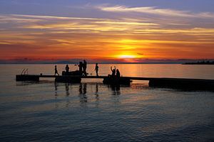 Sonnenuntergang Insel Pag Kroatien  van Renate Knapp