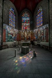 Innenraum der Église Saint-Thuriau in Landivisiau, Bretagne von Hans Kool