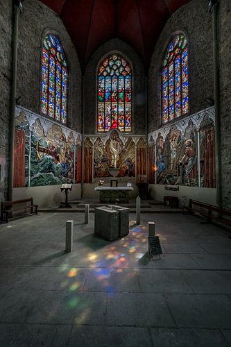 Interieur van de Église Saint-Thuriau in Landivisiau, Bretagne