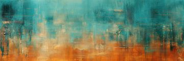 Türkis Orange Tiefe von Abstraktes Gemälde