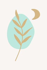 Leaves in pastel colors. Modern boho botanical no. 7 by Dina Dankers