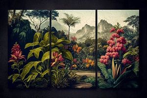 Botanische tuin, drieluik van Carla van Zomeren