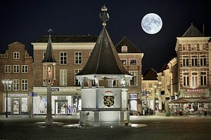 De markt van Den Bosch met volle maan