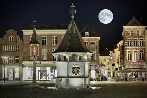 Den Bosch with a full moon
