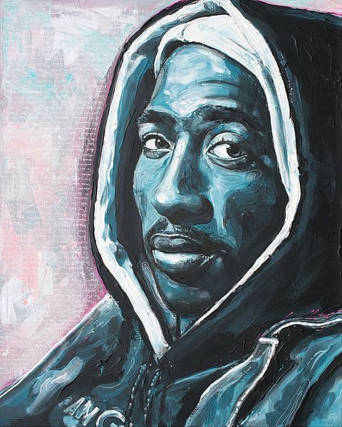 2pac Shakur schilderij van Jos Hoppenbrouwers