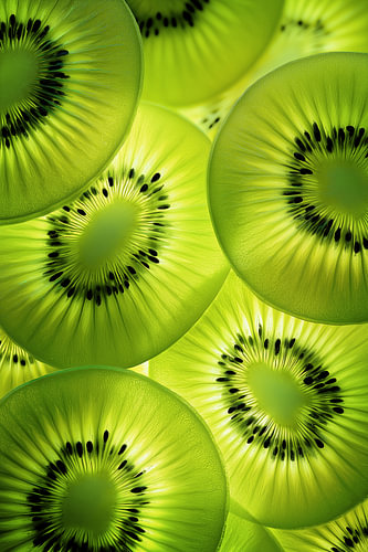 Close-up van schijfjes kiwi