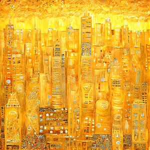 Un paysage urbain de la ville de New York dans le style de Gustav Klimt. sur Whale & Sons
