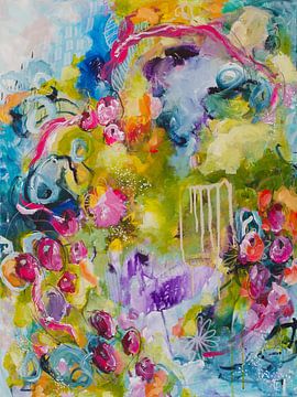 Eden's Night Out - colourful modern abstract painting