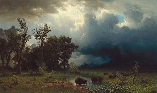 Albert Bierstadt, Buffalo Trail, De naderende storm, 1869
