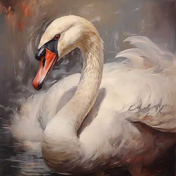 Swan oil painting by The Xclusive Art