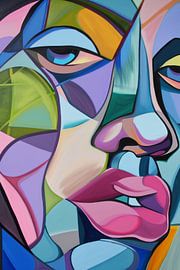Colourful face view in colours by Poster Art Shop