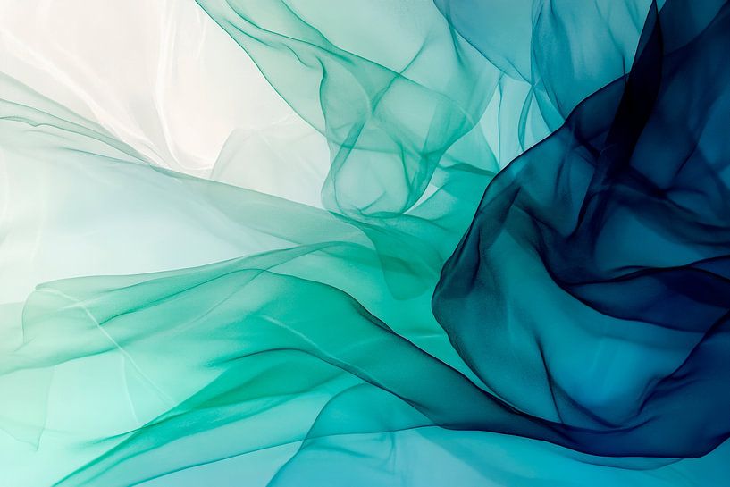 Zachte golven van gekleurde stof van Poster Art Shop