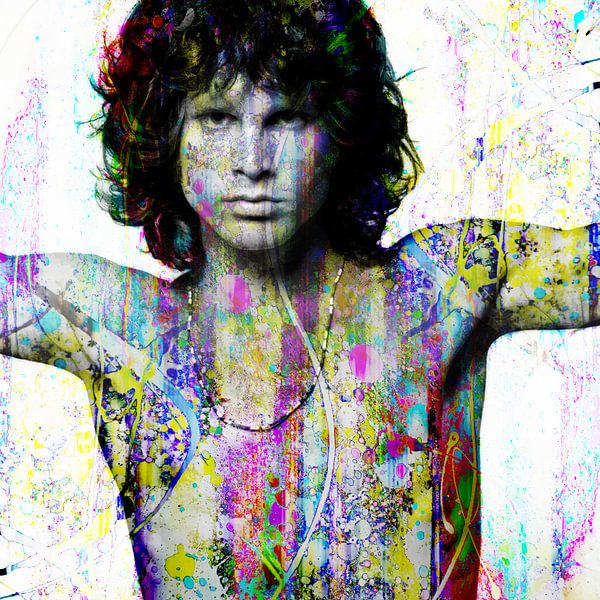 Jim Morrison Modernes abstraktes Porträt in verschiedenen Farben von Art By Dominic
