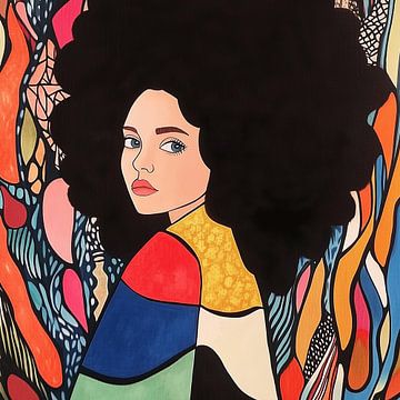 Een blik van mysterie en expressie van Color Square