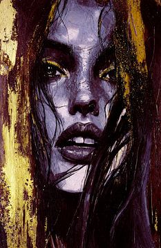 Modern abstract portret Freedom van Wilma Mesman