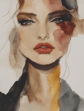 Modern en abstract portret van Carla Van Iersel