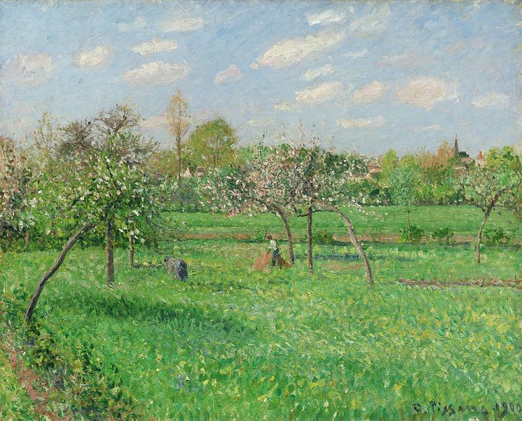 Camille Pissarro,Frühling, Morgen, bewölkt, Eragny von finemasterpiece