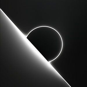 Eclipse solaire diagonale moderne noir et blanc