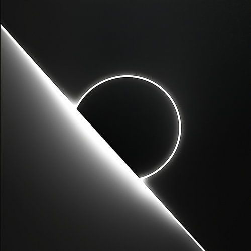 Eclipse solaire diagonale moderne noir et blanc