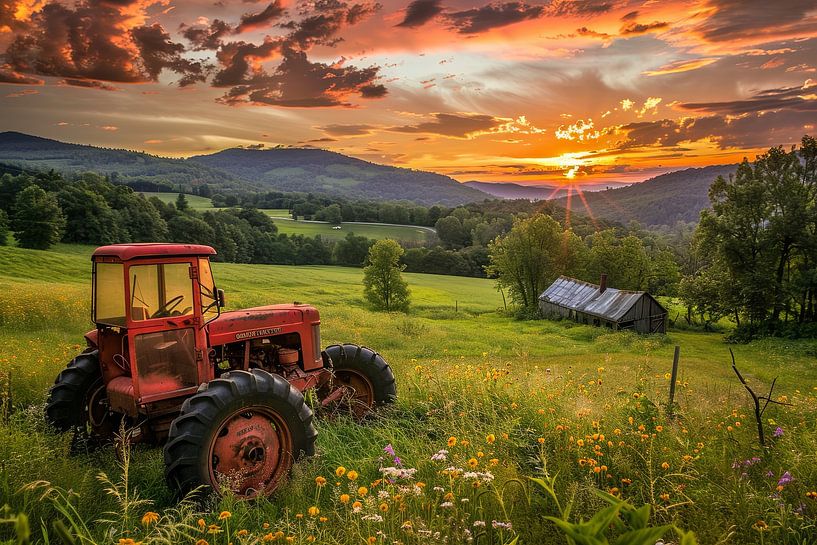 tractor in the field by Egon Zitter