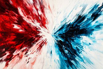 Powerful explosion of red and blue by Art & Soul Creations