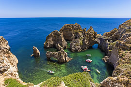 Ponta da Piedade near Lagos in the Algarve, Portugal by Werner Dieterich
