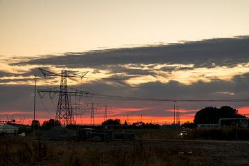 Sunset above freeway by Peter Bouwknegt