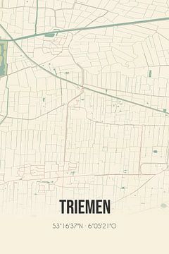 Vintage map of Triemen (Fryslan) by Rezona
