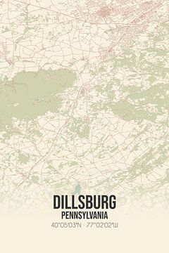 Vintage landkaart van Dillsburg (Pennsylvania), USA. van Rezona