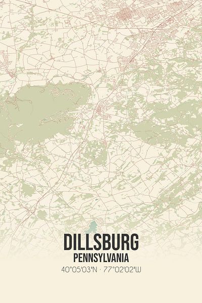 Vintage map of Dillsburg (Pennsylvania), USA. by Prints of Place