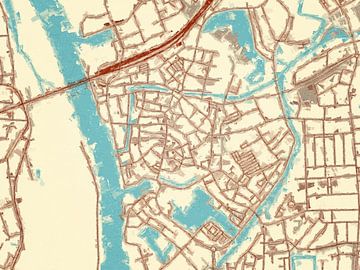 Kaart van Zutphen Centrum in de stijl Blauw & Crème van Map Art Studio