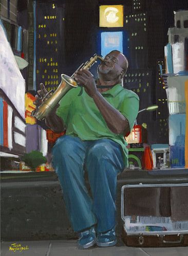 Saxophoniste dans le tableau de New York