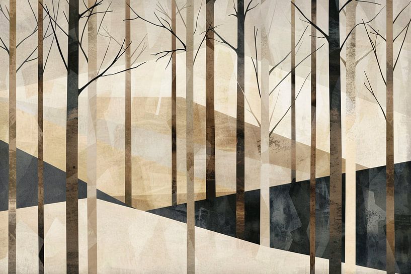 Paysage forestier stylistique en teintes sépia par Art & Soul Creations