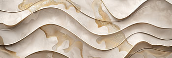 Beige abstrakte Kunst 3d Linien Panorama