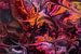 Abstract, organisch grijs roze goud acryl gieten schilderij van Anita Meis