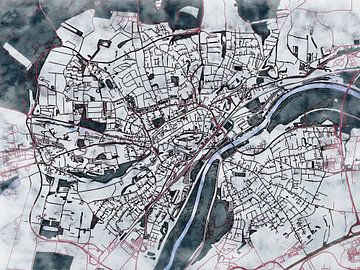 Karte von Freising im stil 'White winter' von Maporia