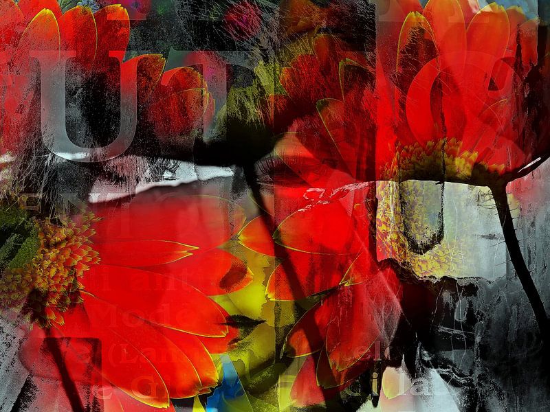 The face behind the flowers von Gabi Hampe