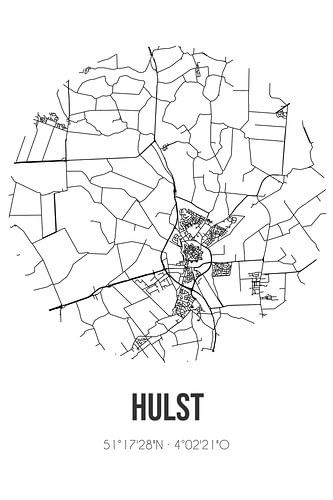 Hulst (Zeeland) | Landkaart | Zwart-wit