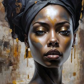 African woman wearing a black headscarf by Jack Schoneveld