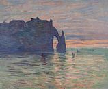 Die Klippe, Étretat, Sonnenuntergang von Claude Monet von The Masters Miniaturansicht
