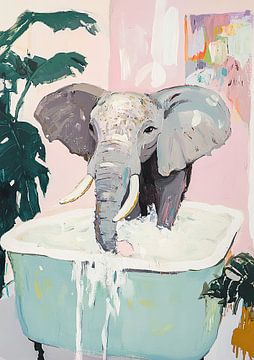 Elephant in the bathtub by Niklas Maximilian