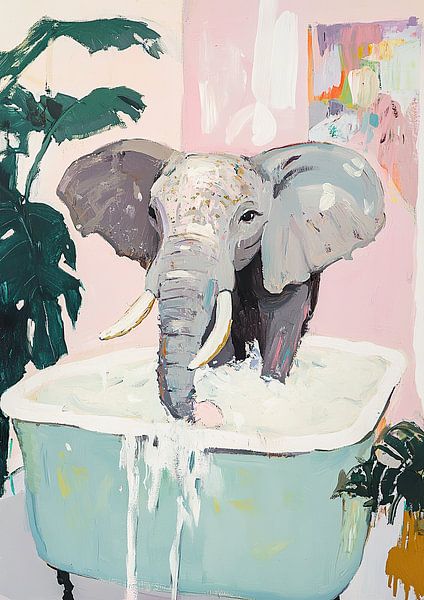 Elephant in the bathtub by Niklas Maximilian