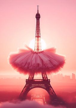 Eifel tower dressed in pink van marloes voogsgeerd