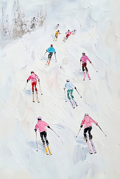 Des skieurs sur la piste « White Slope »