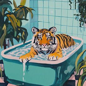 Lion in the bathroom by Niklas Maximilian