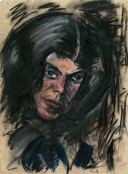 Frau mit schwarzen Haaren, Arno Nadel von Atelier Liesjes