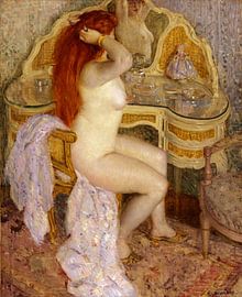 Nue à sa table de toilette, Frederik Carl Frieseke